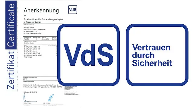 VdS-Zulassung von RWA-Anlagen nach DIN EN ISO9001